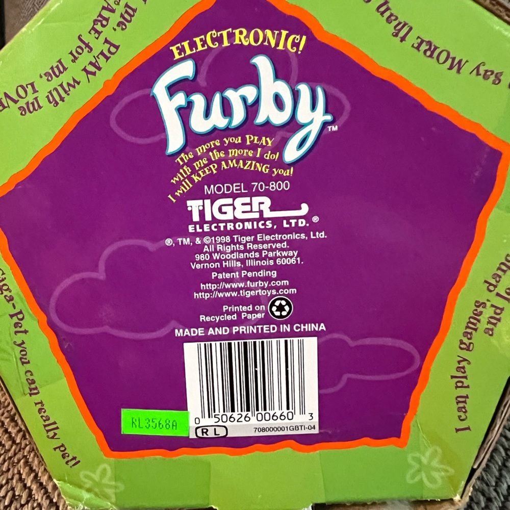 1998 grey Furby in box.